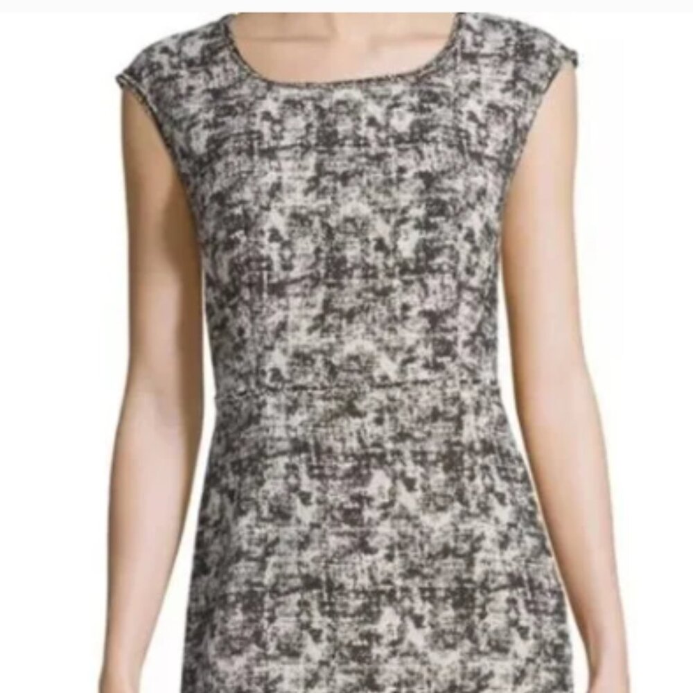 Max Studio Cap Sleeve Tweed Jacquard  Sheath Dress